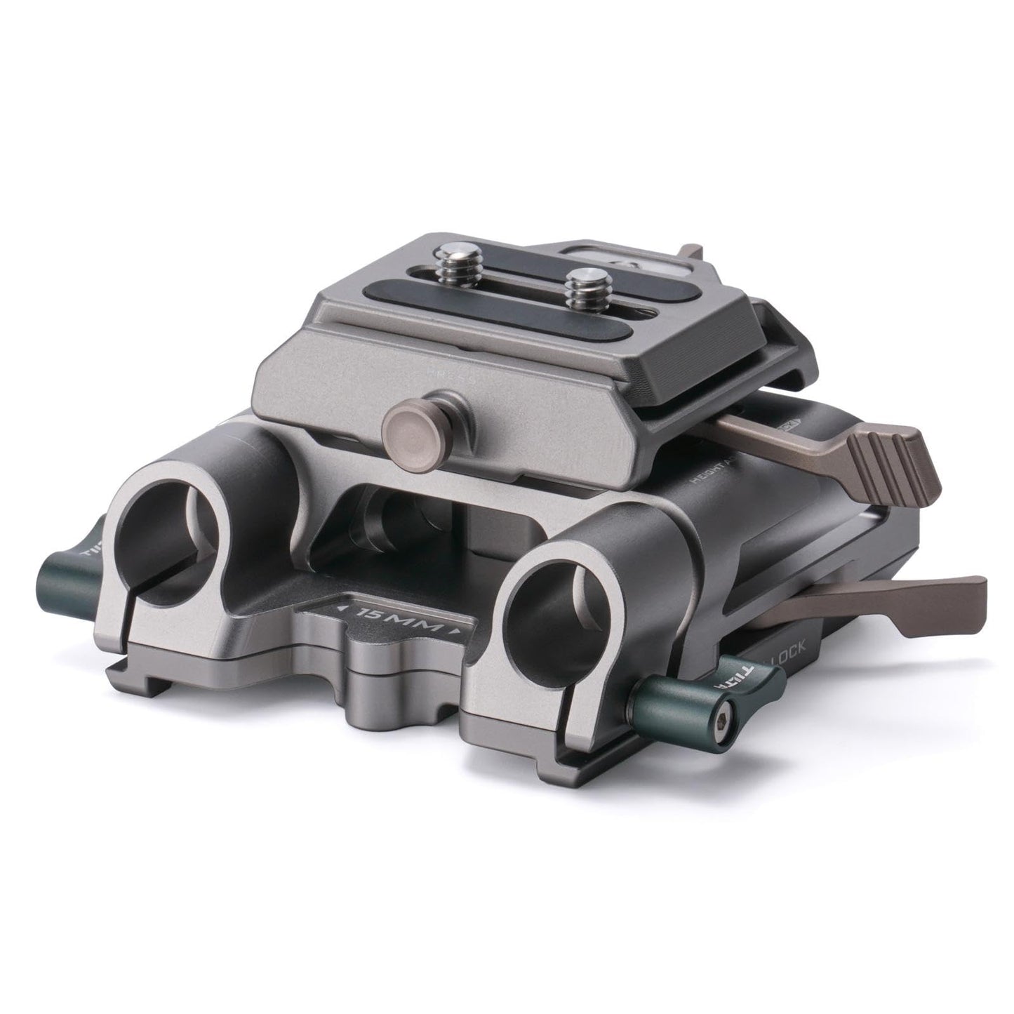 Tilta Arca Height Adjustable 15mm LWS Baseplate - Titanium Gray | Compatible with DJI ARCA Plates & 15mm Rods | Adjustable Height for LWS 85mm