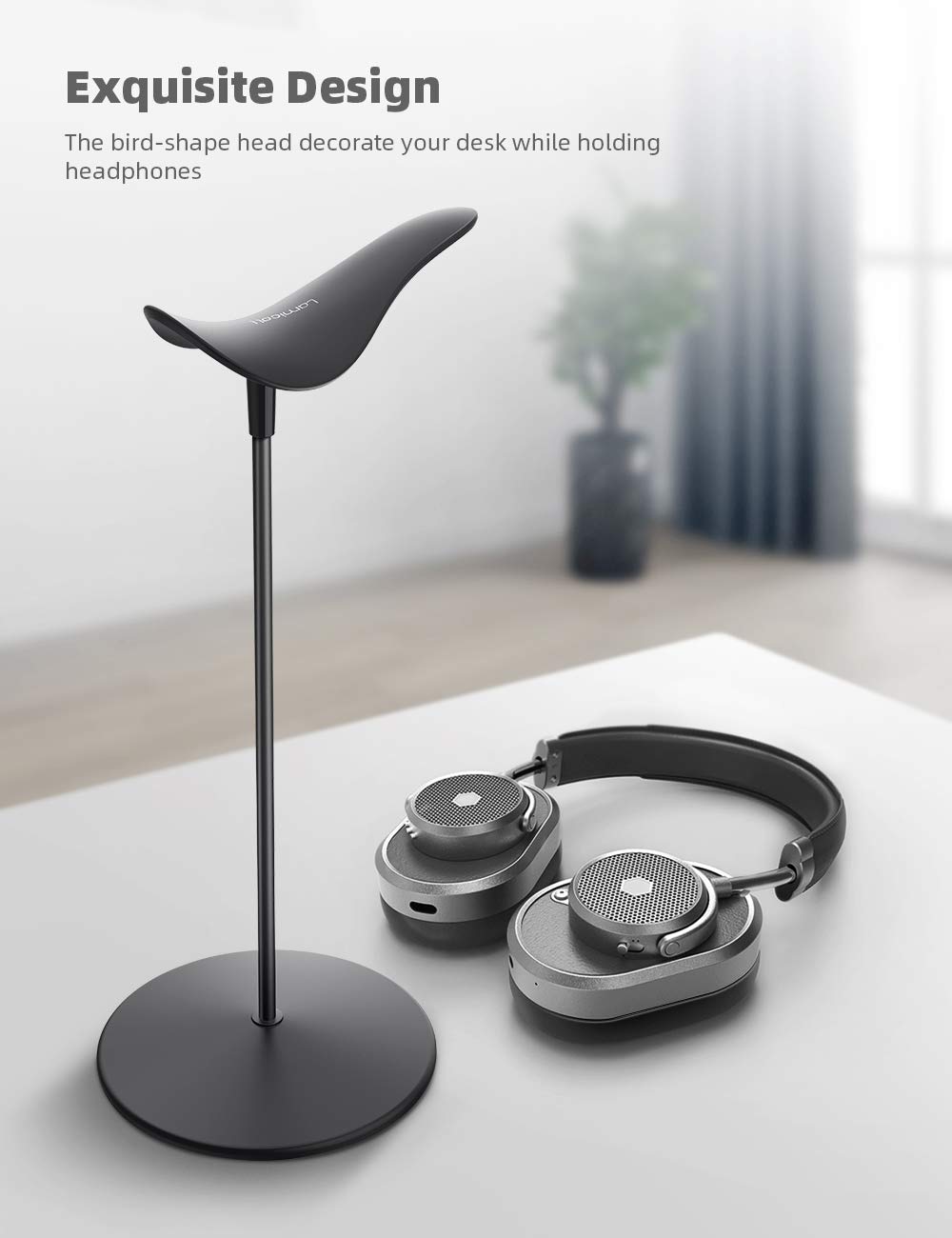 Lamicall Headphone Stand, Desktop Headset Holder - Desk Earphone Stand, for All Headsets Such as Airpods Max, HyperX Gaming Headphones, Beats, Senn