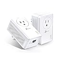 TP-Link AV1000 Powerline Ethernet Adapter Kit (TL-PA7017P KIT) - Passthrough, Noise Filtering, Gigabit Port, Plug Pair & Play, Network Adapter, Free