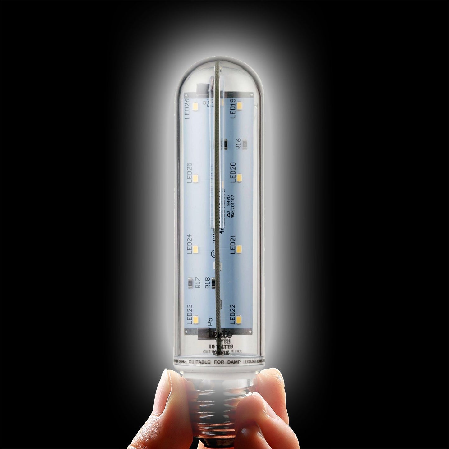 tento Lighting T10 LED Bulb 60W Clear Tubular, E26 Medium Base, Sub Zero Fridge and Freezer Lightbulb Replacement Aquarium UL Listed Energy Star Piano