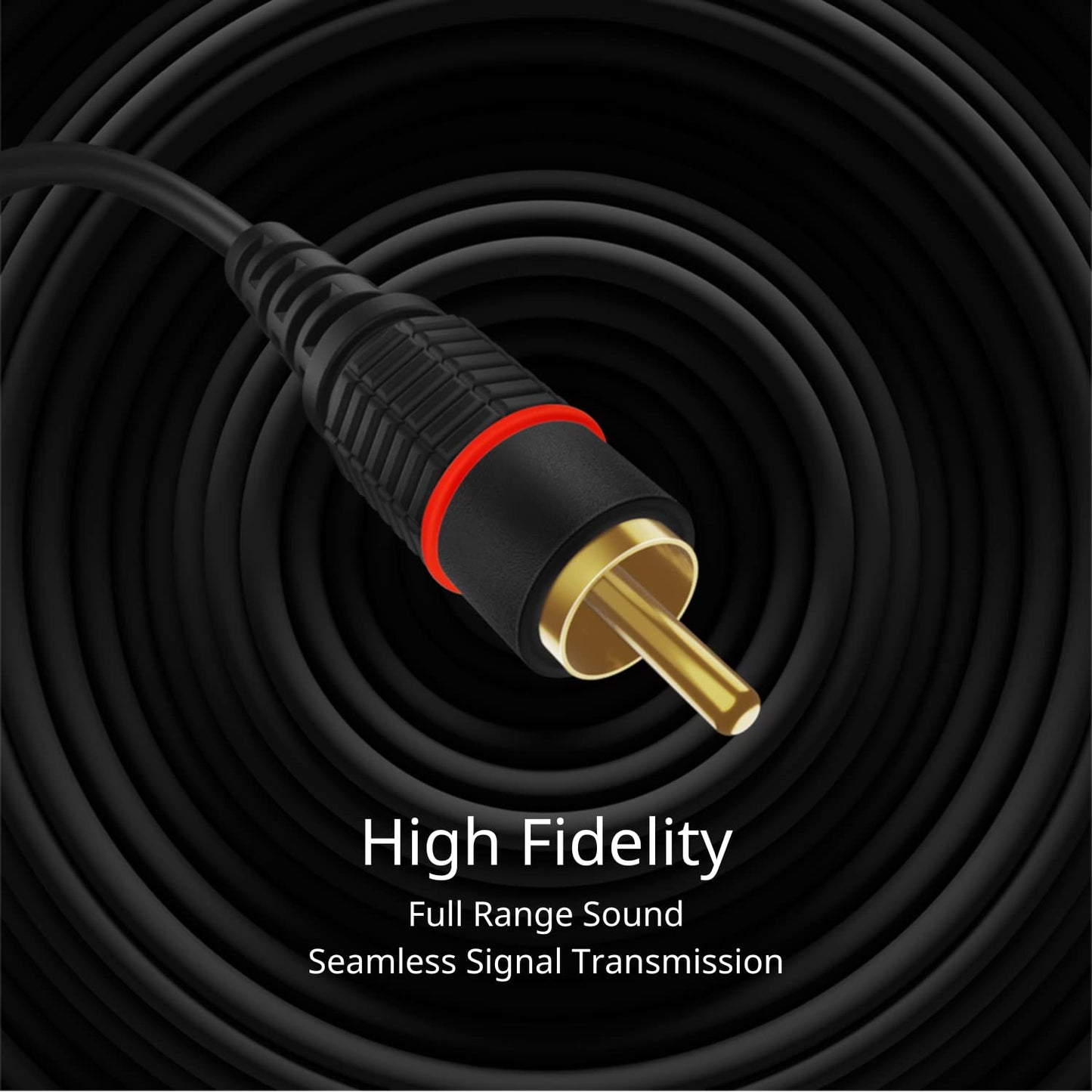 TNP RCA Cable 50ft - Gold Plated 2 RCA Male to Male HiFi Stereo Cable - Red White Audio Cord Dual Shielded for Amplifier, Car Audio, Home Theater