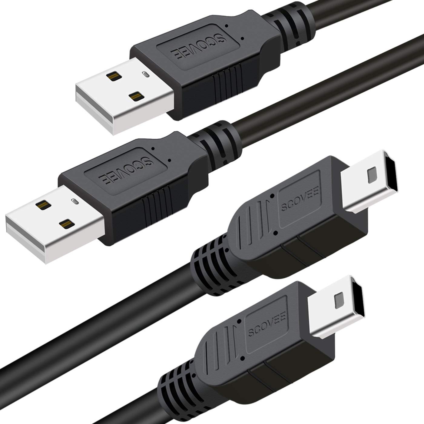 SCOVEE PS3 Controller Charger Cord, 2 Pack 10ft PS3 Charger Cable for Sony PlayStation 3 Controller DualShock 3 PS Slim PS Move Wireless Game