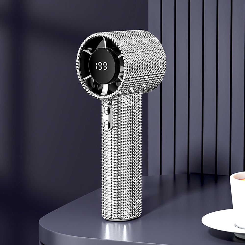 Fussybussy Portable Full Diamond Handheld Turbo Fan