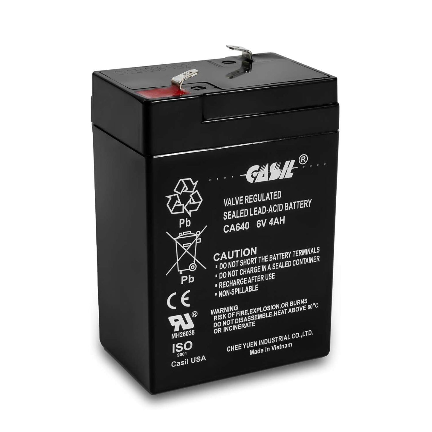 Casil 6V 4Ah SLA Battery - Rechargeable Sealed Lead Acid AGM - F1 Terminal - Replacement for Power Wheels, Deer Feeders, Emergency Lights, Exit…