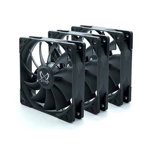 Kaze Flex 120 High Air Flow PC Case Fan, Fluid Dynamic Bearing,120mm x 25mm (3-Pack, PWN 4-pin, 1500RPM)