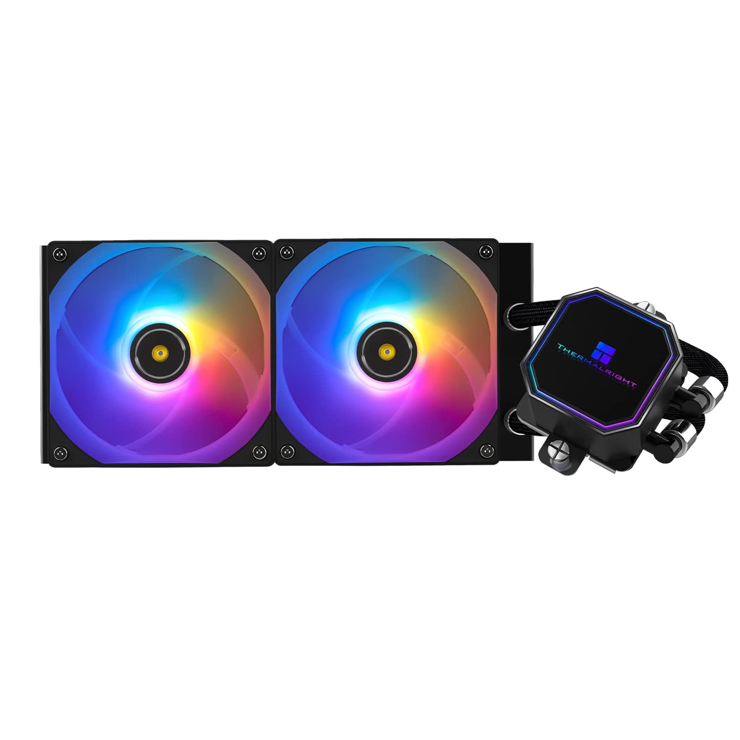 Thermalright Frozen Prism 240 Black ARGB AIO Water Cooler,Liquid CPU Cooler, 2×120mm PWM Fans Water Cooling System,1850RPM High Speed,Compatible