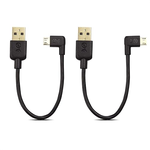 Cable Matters Combo-Pack Right Angle USB Cable for TV Stick and Power Bank 6 Inches - 90 Degree USBA to Micro USB Cable for Roku TV Stick and More