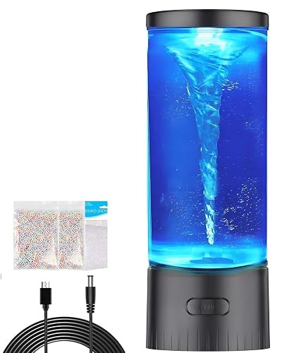 COLORLIFE Twister Water Vortex Lamp, Unique 7-Color Changing LED Night Light, Hurricane Lamp, Cool Novelty Gift for Kids, Men, Women, Ideal