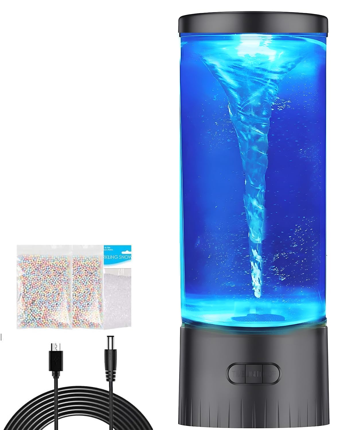 COLORLIFE Twister Water Vortex Lamp, Unique 7-Color Changing LED Night Light, Hurricane Lamp, Cool Novelty Gift for Kids, Men, Women, Ideal