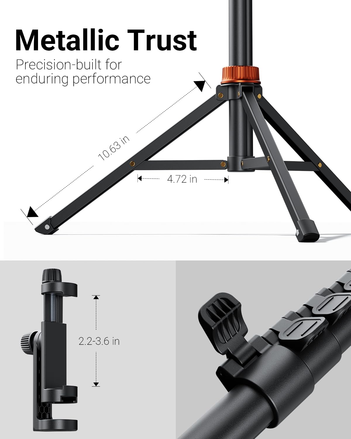 VIMOSE 66" Phone Tripod, Tripod for iPhone with Remote & Phone Stand, Extendable Cell Phone Tripod for Video Recording, Ultimate Tripod & Monopod