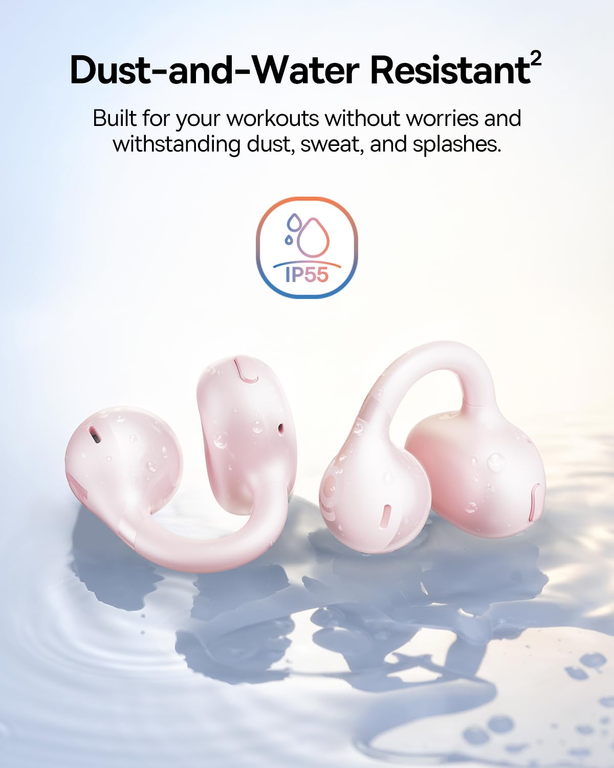 Baseus Bass BC1 Open Ear Earbuds Clip-On Headphones, Open-Ring Comfort with Tri-Curve Snug Clip, Powerful Sound with SuperBass, 4-Mic Clear Calls