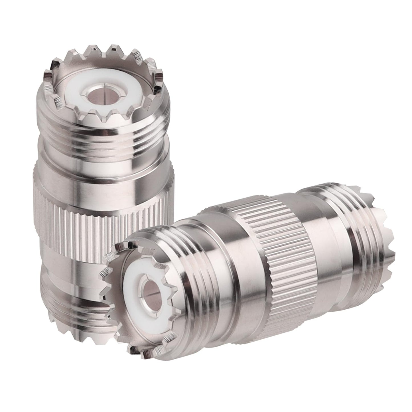 MOOKEERF 2 Pack UHF PL259 Connector Adapter UHF SO239 Female to Female Coaxial Cable Adapter PL-259 Female Connector