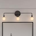 Liii&ARTMAN 3 Lights Vanity Globe Wall Sconce 26', Minimalist Matte Black Vanity Light Fixture for Bathroom Wall Light (Bulbs Not Included)