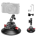 NEEWER 6"/15.2cm Camera Suction Cup Mount with Ball Head Magic Arm, Metal Suction Cup Mount on Car Windshield Dash for Camera/Action Camera/Phone