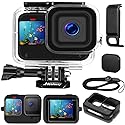 Waterproof Case Housing for GoPro Hero 13 12 11 10 9 Black Tempered Glass Screen Protector Silicone Sleeve Protective Case Accessories Kit Bundle