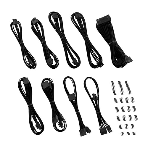 CableMod E-Series Classic ModFlex Sleeved Cable Kit for EVGA G/G+ / P/P+ / T (Black)