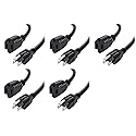 5-Pack 1ft Premium GOLD Series AC Power Strip Outlet Extender / Saver - GOLD PLATED connectors - make more space on the power strip or wall outlets