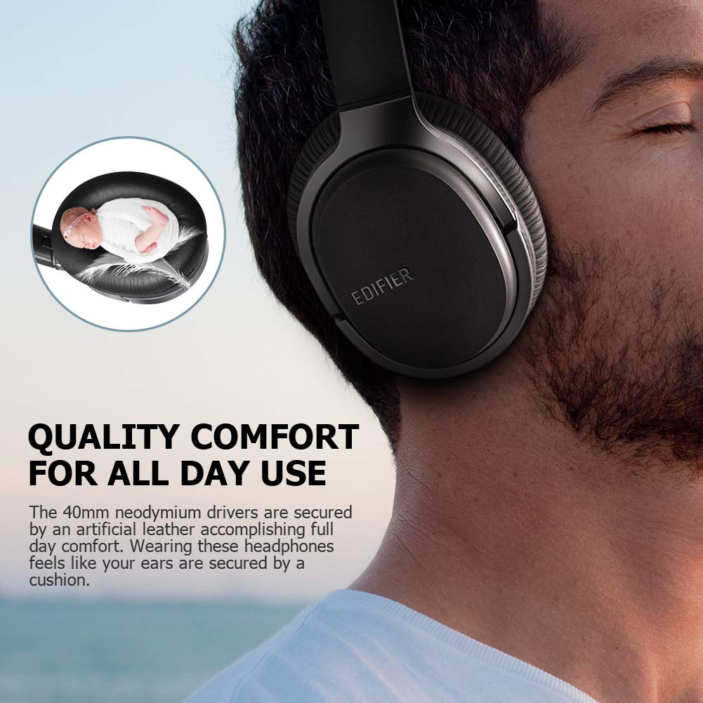 Edifier W860NB Wireless Active Noise Cancelling Headphones with Microphone Hybrid ANC Bluetooth Earphones with Touch Control for TV Computer…