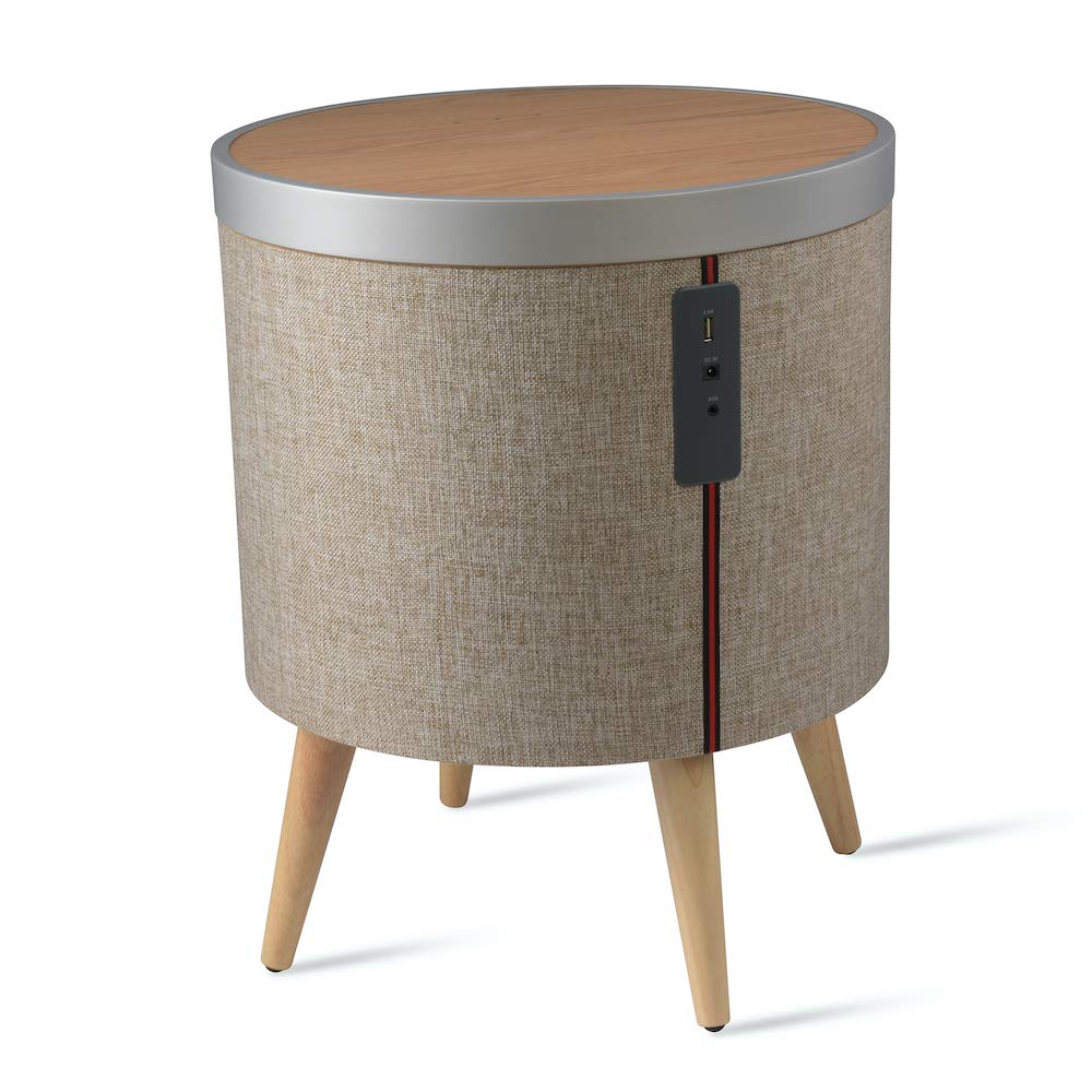 KOBLE Zain Side Table with Speaker and Subwoofer - Oak Top