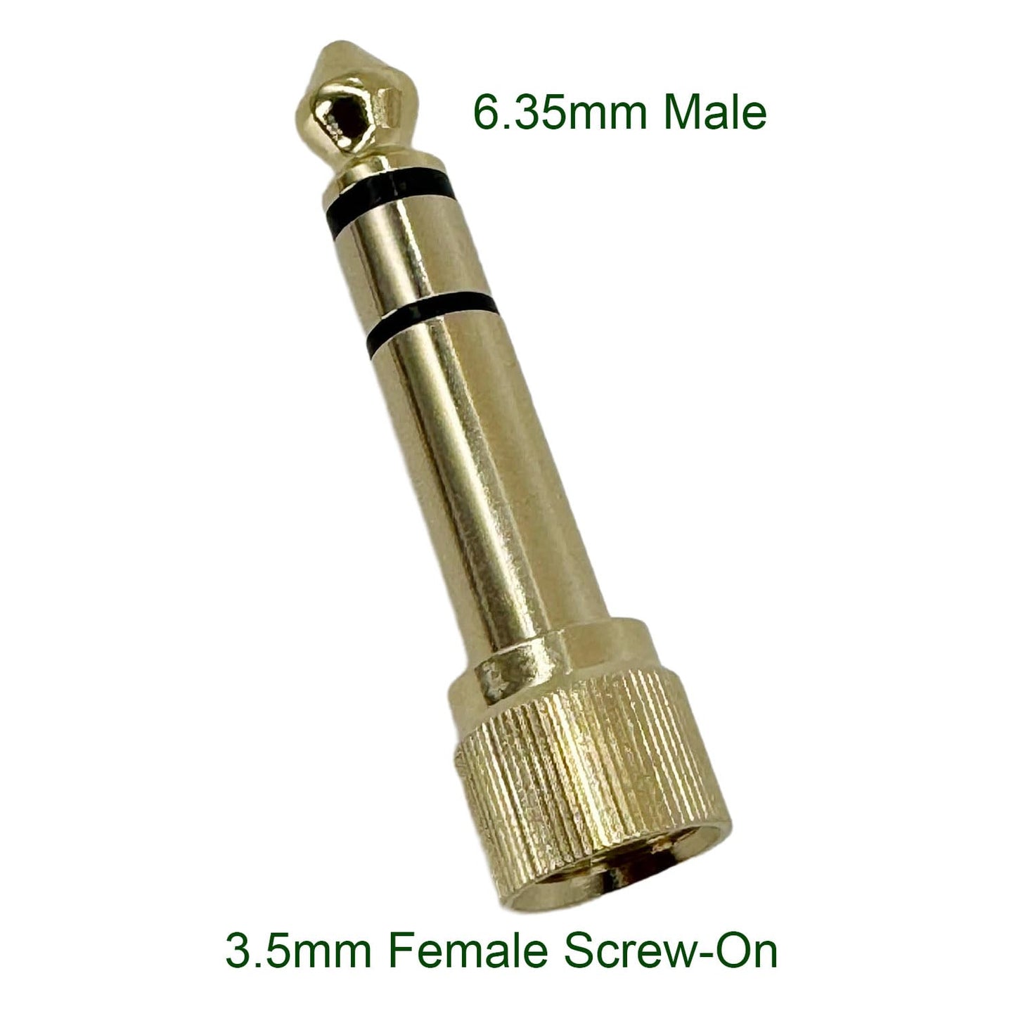UpperFu 3Pcs Gold Plated 6.35mm 1/4" (1/4 Inch) Stereo Male to 3.5mm 1/8" (1/8 Inch) Female Jack Audio Adapter with Screw On Stereo Phone Screw-On