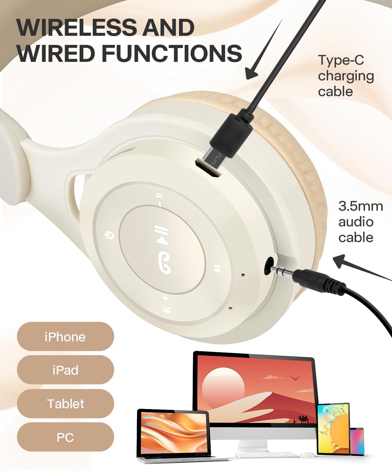 scorking Kids Bluetooth Headphones, Over Ear Children's Wireless Bluetooth 5.3 Headsets, Built-in Mic, Comfortable Wear & HD Sound, Kids Headphones…