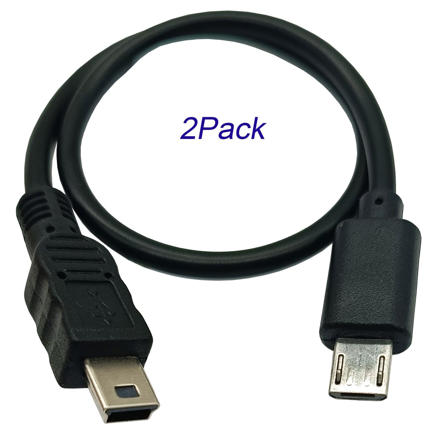 MTUERANC USB OTG Cable, 2 Pack USB Micro Male to Mini USB 5 Pin Male Conversion Adapter Cable for Canon Cameras and Tablets (1Ft/30cm)