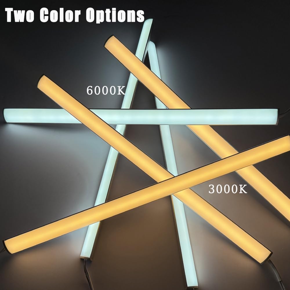 12" V-Shape Diffused LED Light Bars Kit,Aluminum Channel Lights with Touch Sensor for Under Cabinet,Gun Safe,Closet,Under Counter,Book Shelf,Display