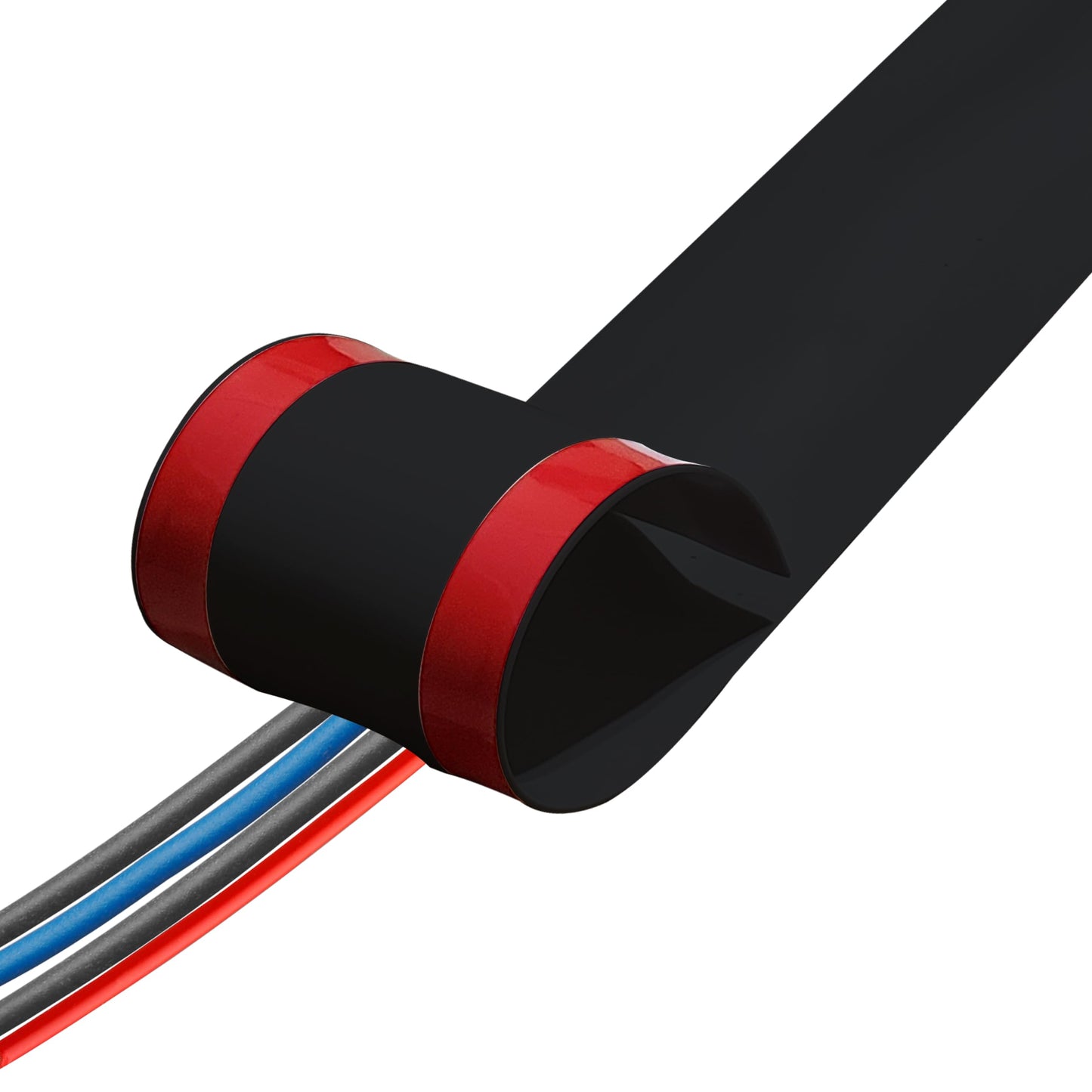 Rubber Bond Cord Covers for Wires on Floor - 6"x48" Self-Adhesive Rubber Cable Hider Floor Strips - Cable Management Wire Covers for Floor - Low