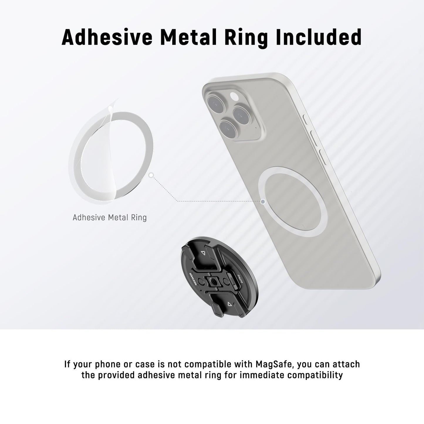 Neewer Magnetic Phone Tripod Mount with Action Camera Adapter, Cold Shoe with Anti Off Pin, 1/4" Thread Compatible with MagSafe iPhone 16 15 14 13 12