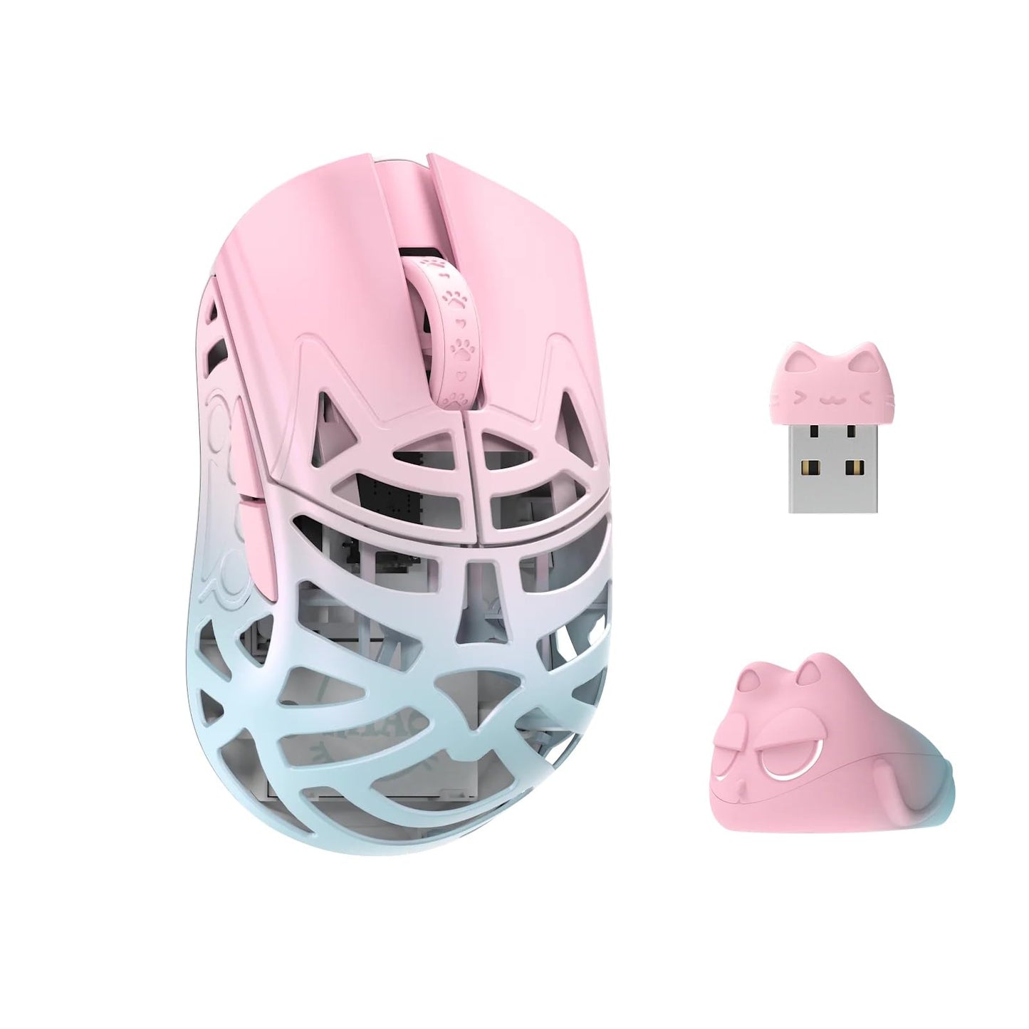 MK x WLMOUSE Beast Miao 8K Wireless Mouse (Black Dot, Blue and Pink)