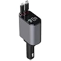 Retractable Phone Charger - Fast Car Charger USB C 4 in 1 for Apple and Android - Car Gadgets, Must Haves, PT-16