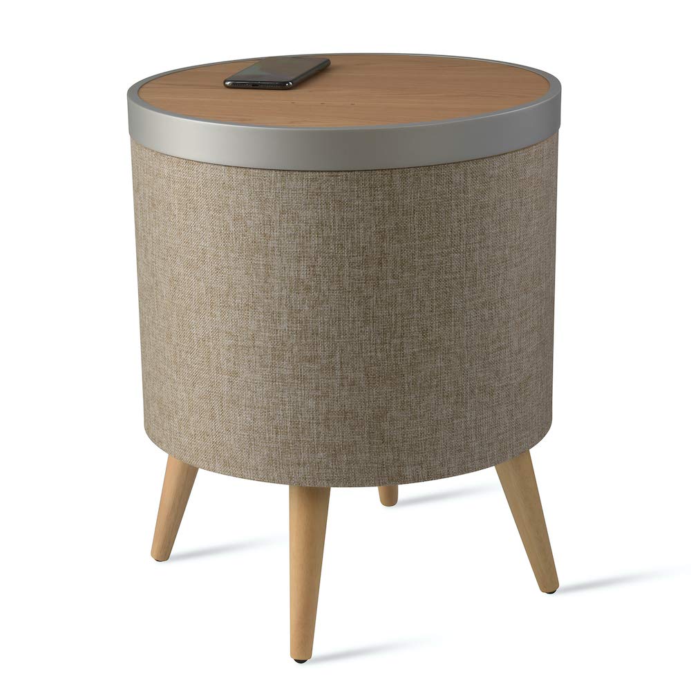 KOBLE Zain Side Table with Speaker and Subwoofer - Oak Top