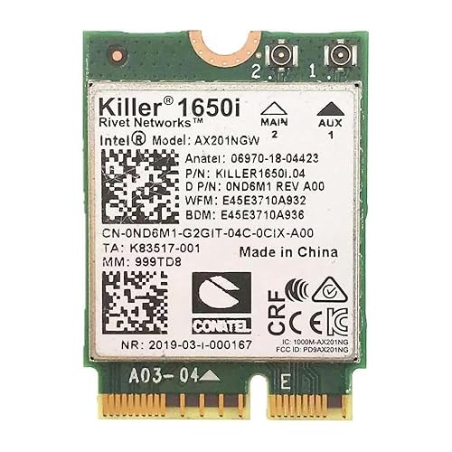 HighZer0 Electronics AX1650i Killer Series Upgraded WiFi 6 Adapter | Gaming WiFi Adapter | CNVio2 M.2 WiFi Card | 2.4 Gbps WiFi for PC | Bluetooth 5.2