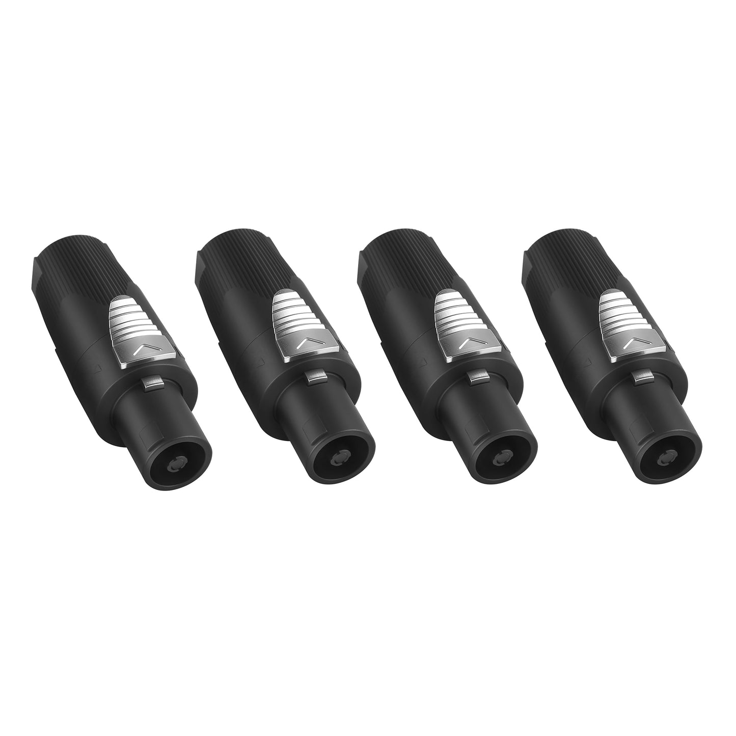 Rannsgeer 4-Pole Speakon Male Connector with Twist Lock - Professional Audio Cable Connector (Black)
