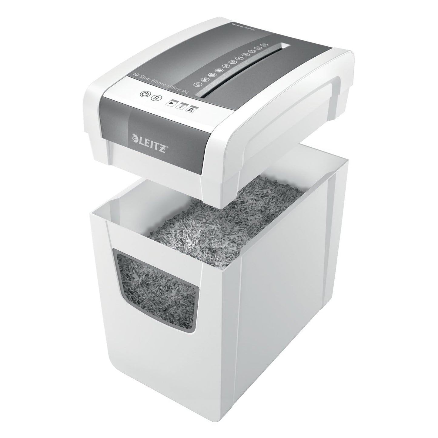 Leitz IQ Paper Shredder, Cross Cut, 10 Sheet, 6 Gallon Bin, P4 Security, Slim, Anti-Jam, Home Office (170004)