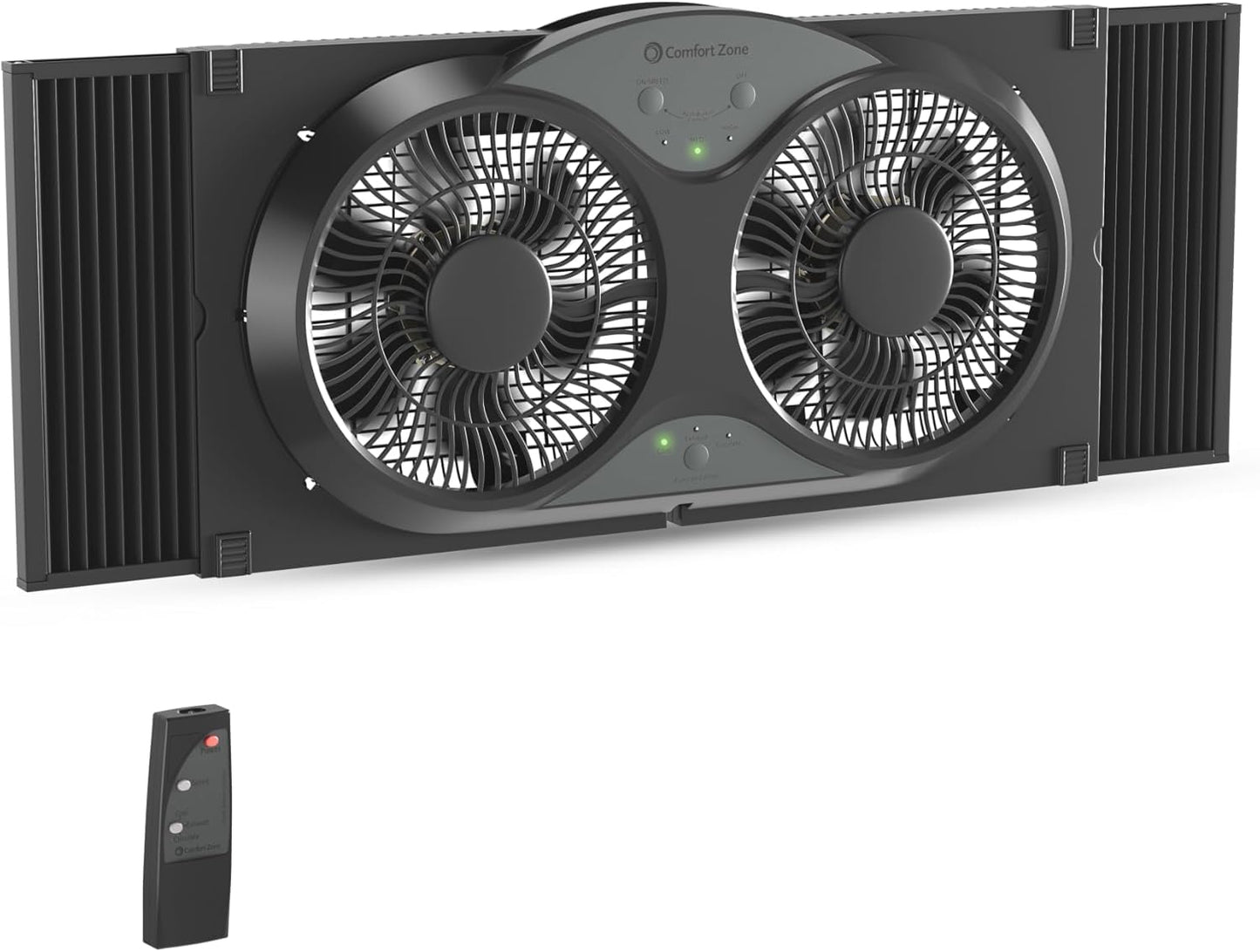 Comfort Zone Reversible Twin Window Fan with 3-Speeds & Expandable Width