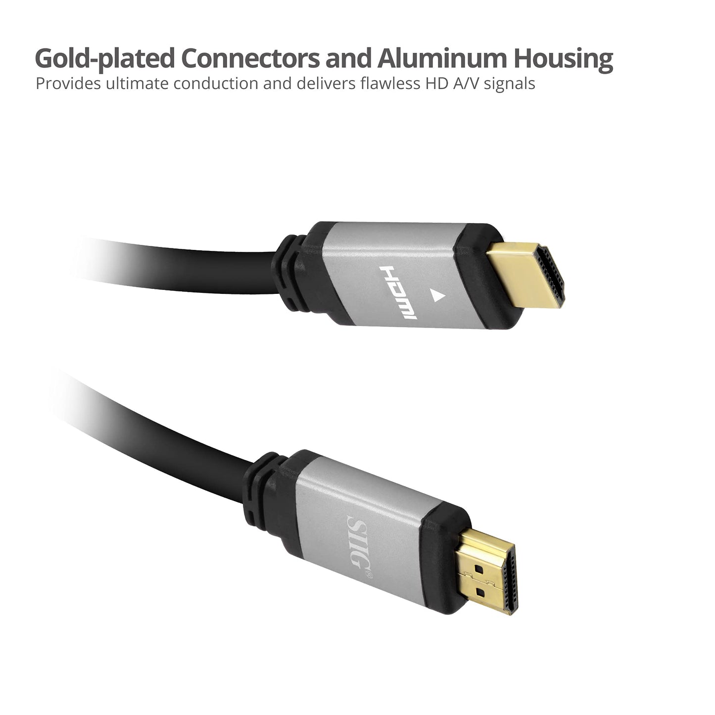 SIIG 4K High Speed HDMI Cable - 4ft, HDMI 2.0 Cable, Supports high Resolution up to 4K@60Hz, HDCP 2.2,HDR (CB-H20S11-S1)