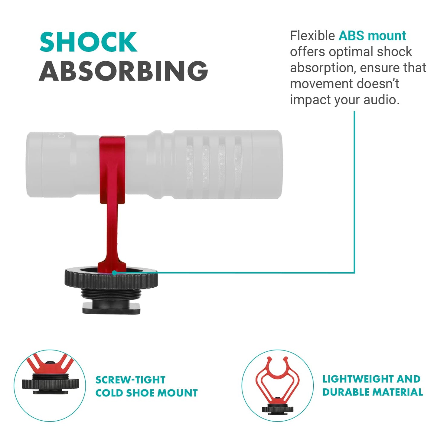 Movo SMVXR10 Replacement Shockmount for VXR10 Shotgun Camera Microphone- Shock Mount VXR10 Condenser Microphone
