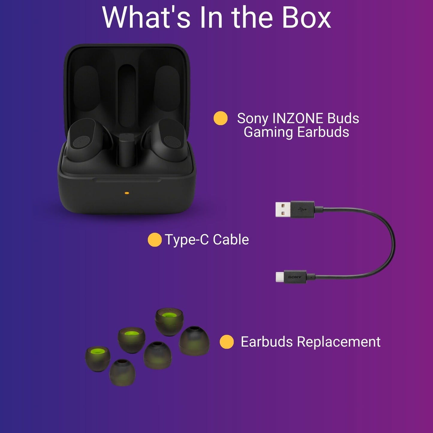 Sony INZONE Buds Gaming Earbuds (Black) with Noise-Canceling Mic - Immersive Sound Quality and Comfortable Fit - Wireless Bluetooth Earphones Bundle…