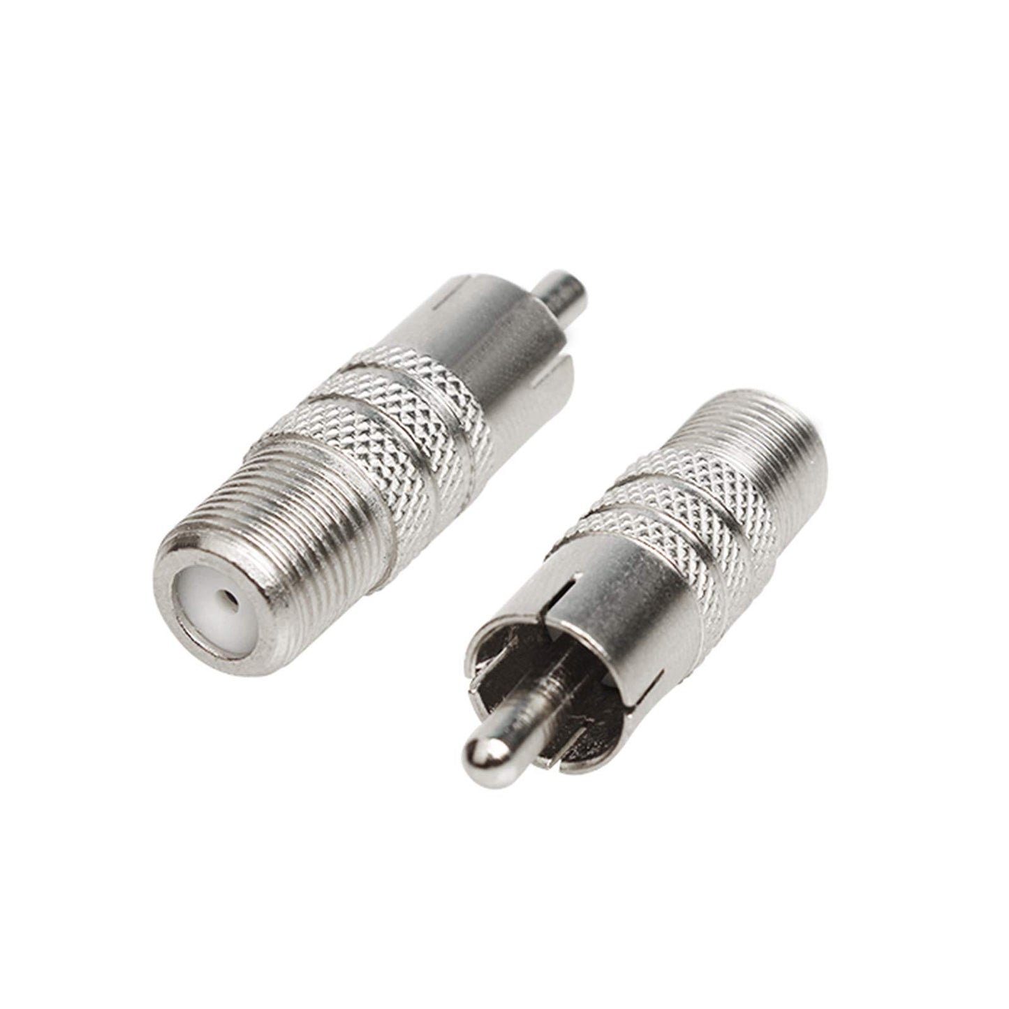 Aniann 10 Pack F Type Female to RCA Male Coaxial Cable Adapter, Straight Coupler Adapter Connector for Video Audio (Nickel Plated)