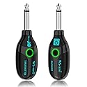 BEEONE 2.4GHz Wireless Guitar System with Rotating Head, Rechargeable Wireless Guitar Transmitter Receiver with 4 Channels, Guitar Wireless System for