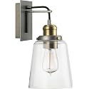 Capital Lighting 3711GA-135 Fallon Clear Glass Wall Sconce, 1-Light 100 Watt, 12" H x 6" W, Graphite
