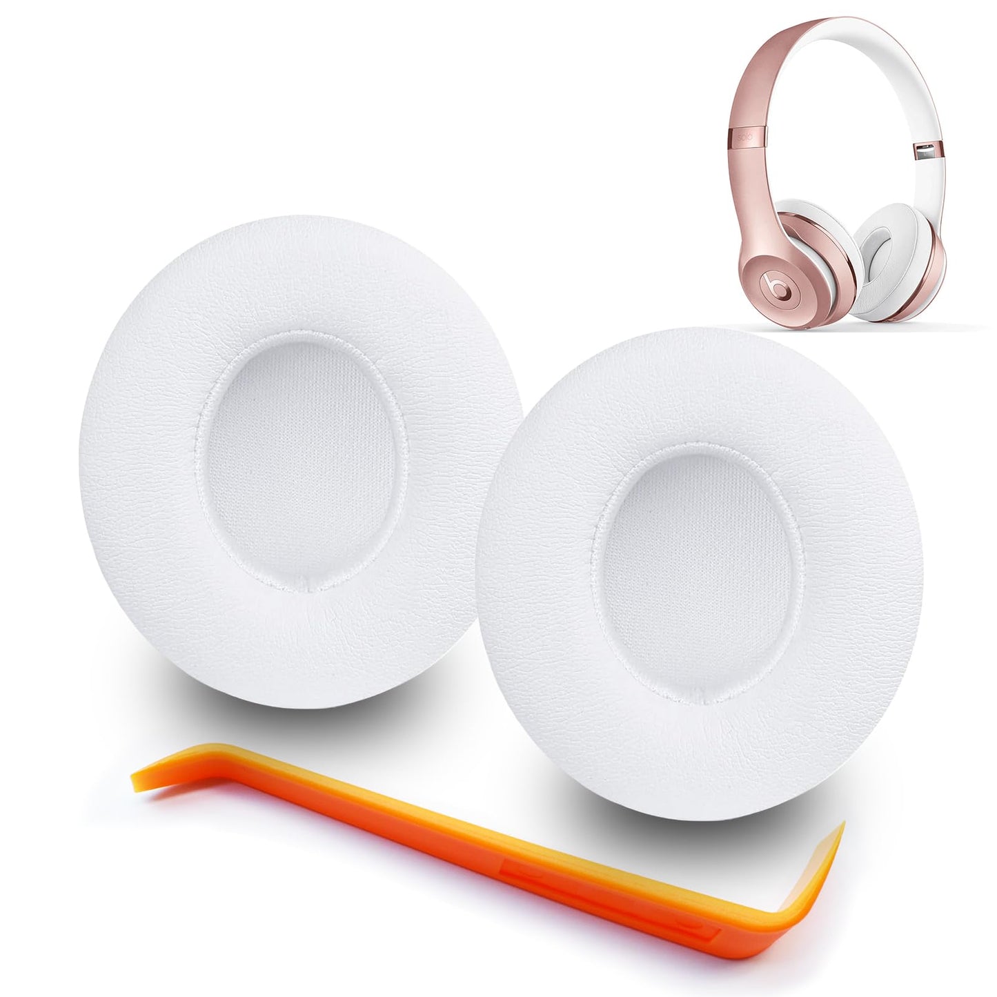 Solo 3 Ear Pads - Replacement Earpads for Beats Solo 2 & Solo3 Headphones (White)