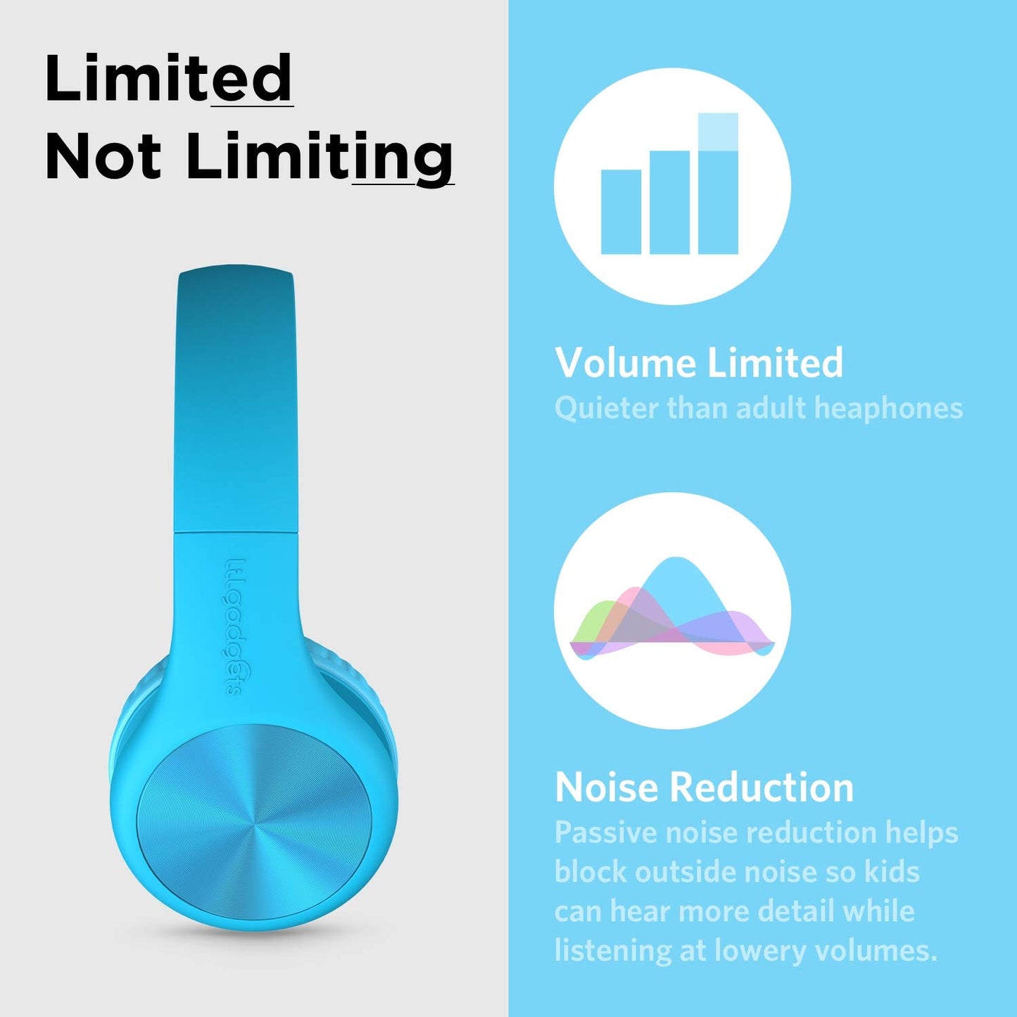 LilGadgets Connect+ Pro Wired Kids Headphones for School with Microphone, Volume Limiting Over-Ear Headset with Cord, SharePort Technology & SoftTouch