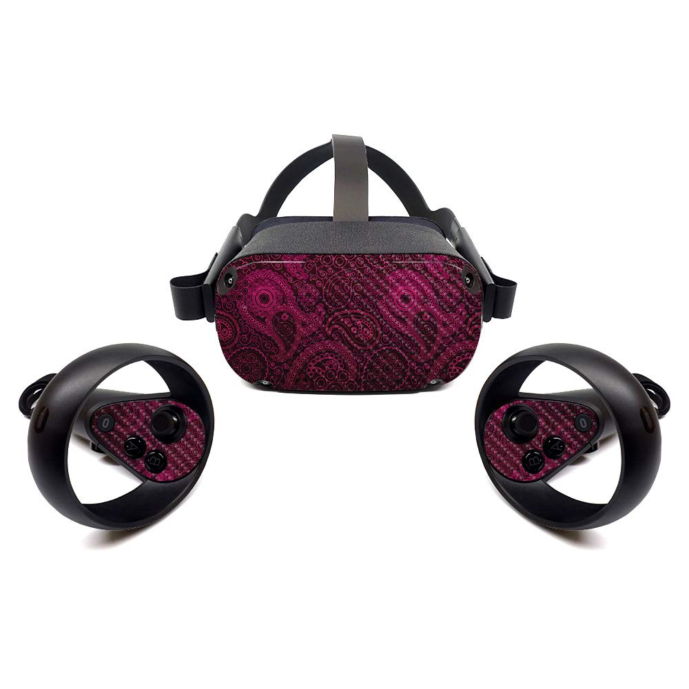 MightySkins Carbon Fiber Skin for Oculus Quest - Paisley | Protective, Durable Textured Carbon Fiber Finish | Easy to Apply, Remove, and Change Styles