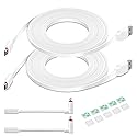 DIANMU 2Pack 10FT Flat Power Extension Cable for Wyze Cam v4/v3/Pan v3/OG/v3 Pro, Blink Mini, Ring Indoor, Kasa Indoor, Blink Mini Pan, Charging Power