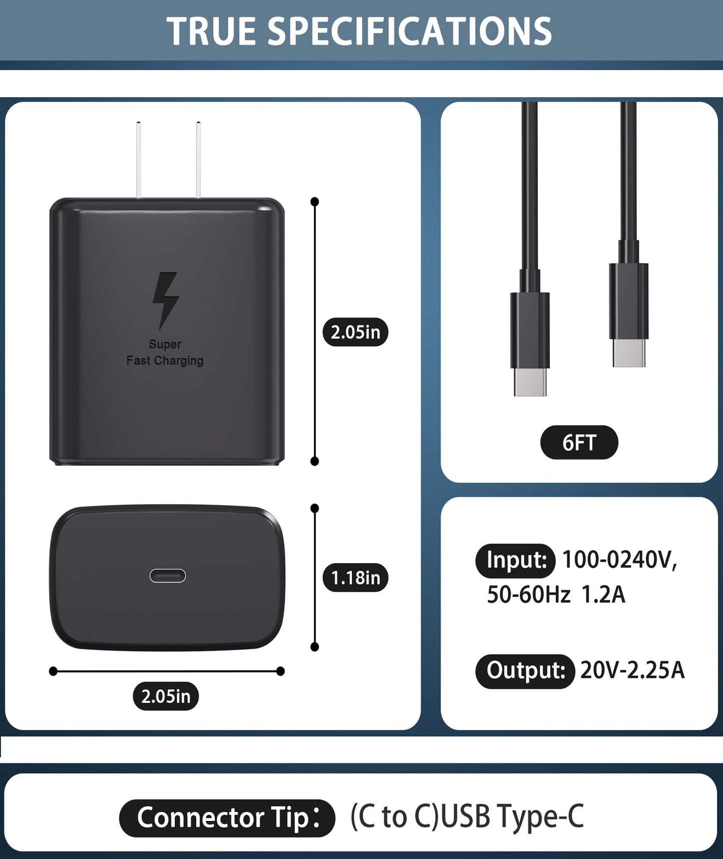 45W Super Fast Charger USB C- 45 Watt Type C Fast Charging Android Phone Charger Compatible with Samsung Galaxy S25