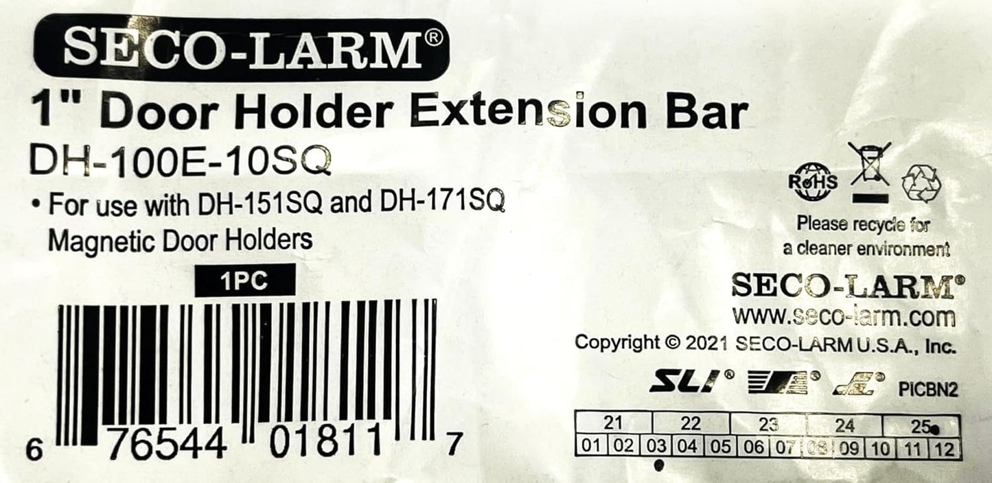 Seco-Larm DH-100E-10SQ Pack of 10 Door Holder Extension Bars; Extends 1 Inch (25mm); for use with DH-151SQ and DH-151SQ Magnetic Door Holders