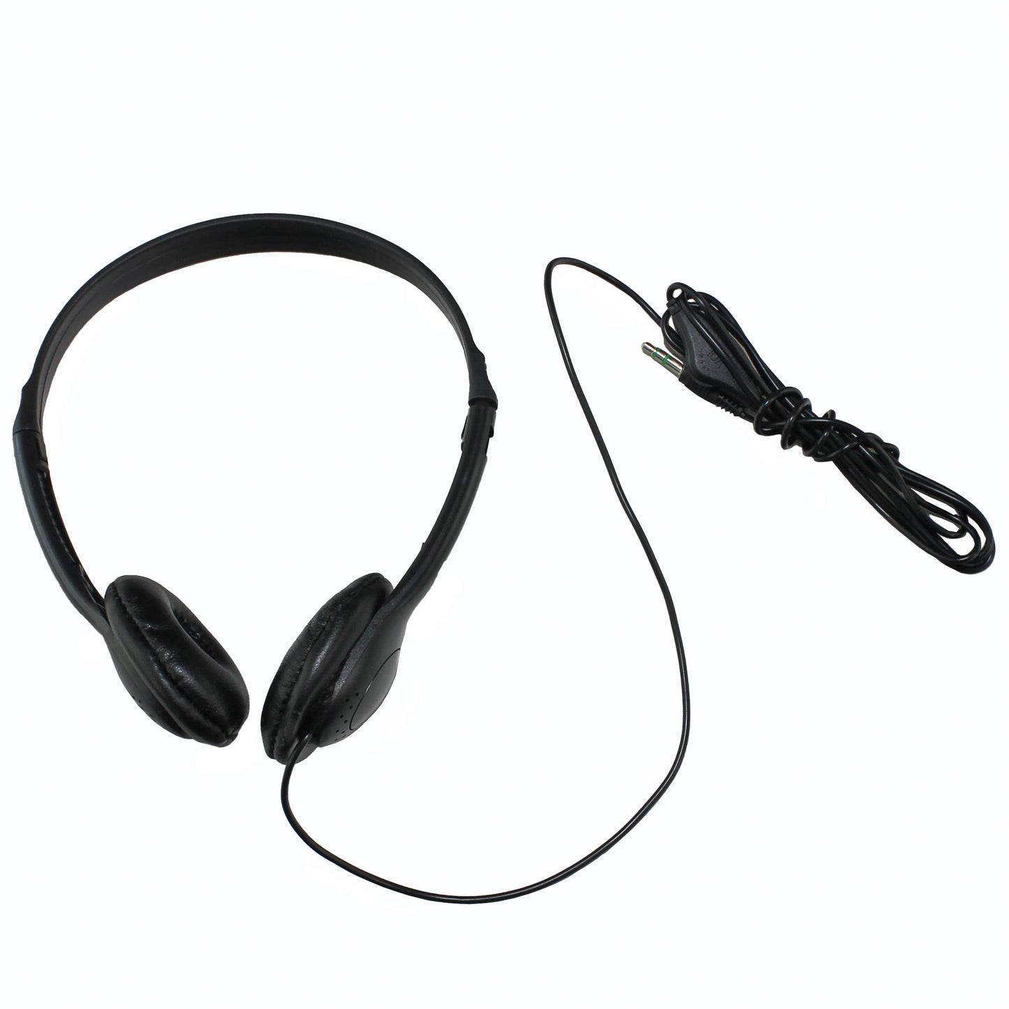 Soundnetic SNCCV Bulk Classroom Headphones 50 Pack - Stereo Headphones with Leatherette Earpads & Volume Control, Black - Ideal for Schools