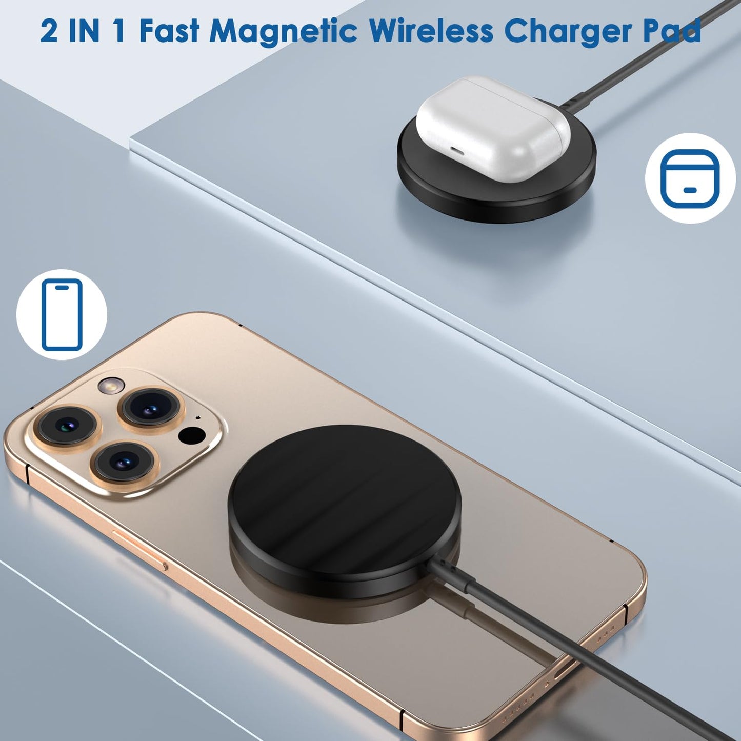 Magnetic Wireless Charger iPhone,6FT Charger for Apple MagSafe Charger 2Pack Fast Wireless Charging Pad for iPhone 16 Pro Max/16 Pro/16 Plus/15